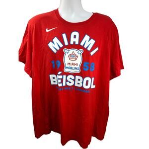 Miami Marlins 1958 Beisbol MLB The Nike Tee Tshirt XXL Red
